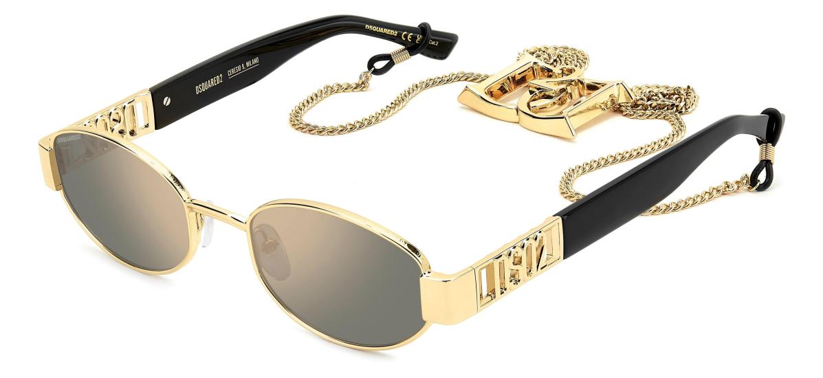 Dsquared2 D2 0155/S/SE (000/JO) 53 | Unisex Altın Güneş Gözlüğü